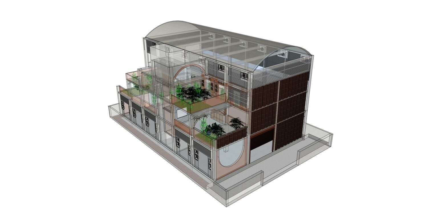 HECPL II - model 17th jan - large vaulted roof